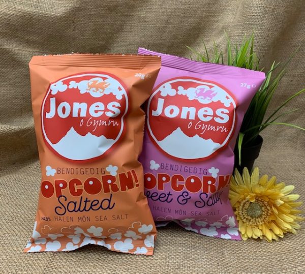 Pecyn Dwbl Popgorn Bendigedig Jones o Gymru!